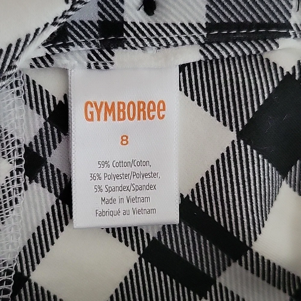 Gymboree Black & White Winter Plaid Dress/Pants Set Size 8/10 Girls